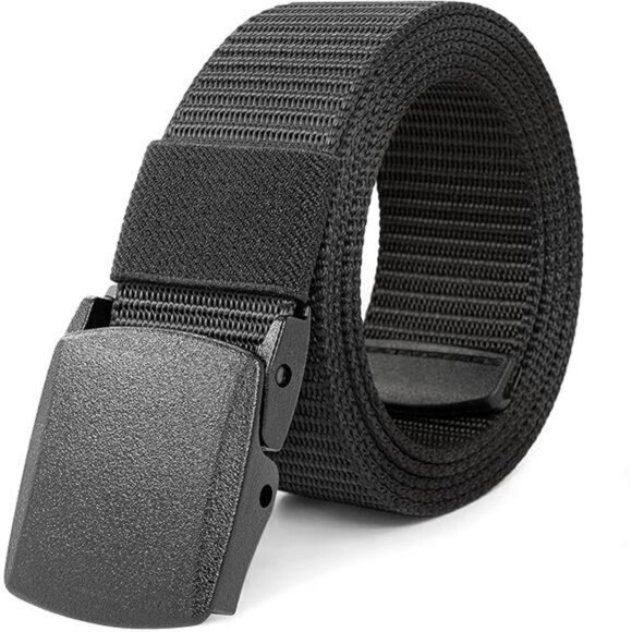 Mens Nylon Canvas Belt Adjustable No Metal Buckle Travel Work Golf Belt Fit - Picture 7 of 7